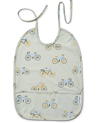 Liewood Waterproof Lai Bib with Pocket - Cloud Blue - 100% Recycled Materials Waterproof Bibs