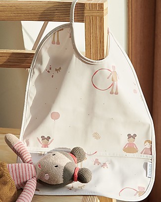 Liewood Waterproof Lai Bib with Pocket - Doll Sandy Mix - 100% Recycled Materials! Waterproof Bibs