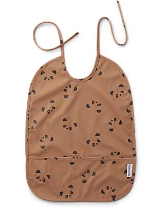 Liewood Waterproof Lai Bib with Pocket - Panda Tuscany Rose - 100% Recycled Materials Waterproof Bibs