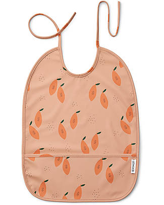 Liewood Waterproof Lai Bib with Pocket - Papaya Pale Tuscany - 100% Recycled Materials Waterproof Bibs