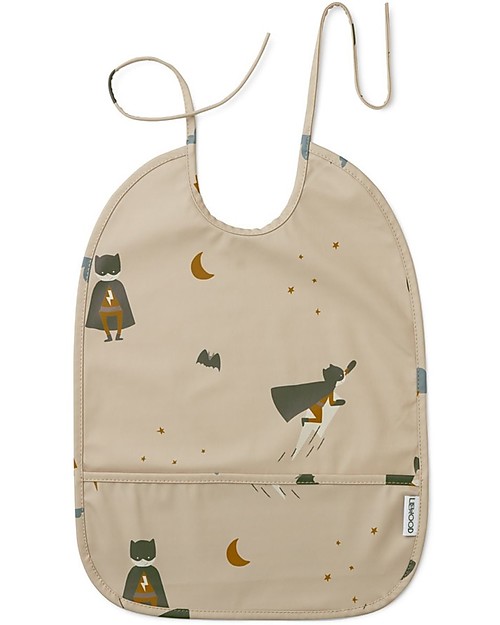 Liewood Waterproof Lai Bib with Pocket - Superhero Dune Mix - 100% Recycled Materials! Waterproof Bibs