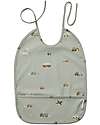 Liewood Waterproof Lai Bib with Pocket - Vehicles/Dove Blue Mix - 100% Recycled Materials! Waterproof Bibs