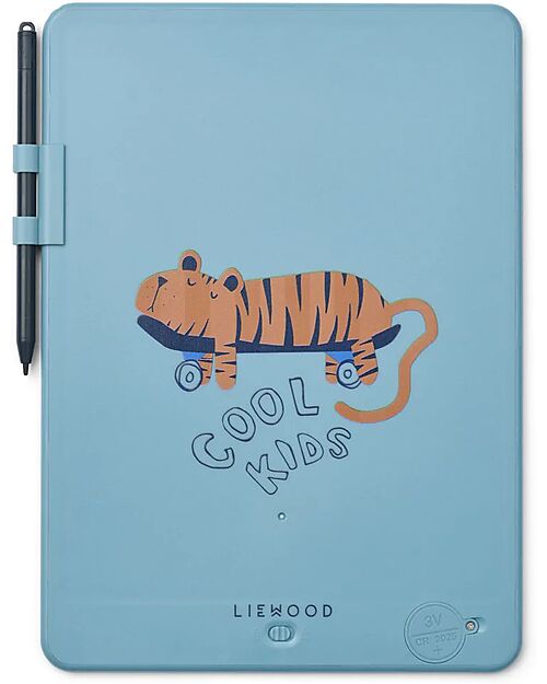 Liewood Zora Magic Drawing Board - Tiger - Beach Blue - 24x18.5 cm Drawing Boards