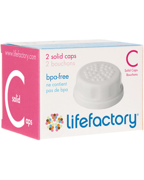 Lifefactory Baby Bottle Flat Cap Set (2 White Caps) Baby Bottles Accessories