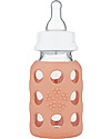 Lifefactory Glass Baby Bottle with Silicone Sleeve - 4 oz/120 ml - Cantaloupe Baby Bottles Accessories