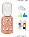 Lifefactory Glass Baby Bottle with Silicone Sleeve - 4 oz/120 ml - Cantaloupe Baby Bottles Accessories