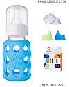 Lifefactory Glass Baby Bottle with Silicone Sleeve - 4 oz/120 ml - Sky Blue Baby Bottles Accessories