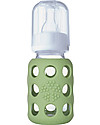 Lifefactory Glass Baby Bottle with Silicone Sleeve - 4 oz/120 ml - Spring Green Baby Bottles Accessories