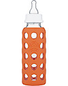 Lifefactory Glass Baby Bottle with Silicone Sleeve - 9 oz/250 ml - Papaya Baby Bottles Accessories