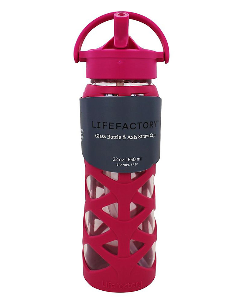Lifefactory 22oz Glass Water Bottle with Silicone Sleeve & Active Flip Cap  - Denim in 2023