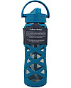 Lifefactory Glass Bottle with Asix Straw Cap and Silicone Sleeve - 22 oz/ 650 ml - Ultramarine Bottle Accessories