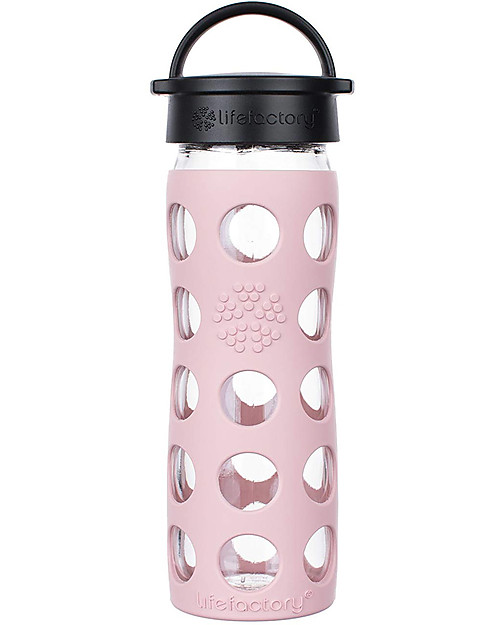 Lifefactory Glass Bottle with Classic Cap and Silicone Sleeve - 22 oz/ 650 ml - Desert Rose Bottle Accessories