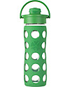 Lifefactory Glass Bottle with Flip Cap and Silicone Sleeve -16 oz/475 ml - Grass Green Bottle Accessories