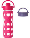 Lifefactory Glass Bottle with Flip Cap and Silicone Sleeve -16 oz/475 ml - Grass Green Bottle Accessories