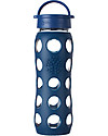 Lifefactory Glass Bottle with Leakproof Cap and Silicone Sleeve - 22 oz/ 650 ml - Midnight Blue Bottle Accessories