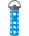 Lifefactory Glass Bottle with Straw Cap and Silicone Sleeve - 16 oz/ 475 ml - Ocean Blue Bottle Accessories