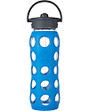 Lifefactory Glass Bottle with Straw Cap and Silicone Sleeve - 22 oz/ 650 ml - Ocean Blue Bottle Accessories