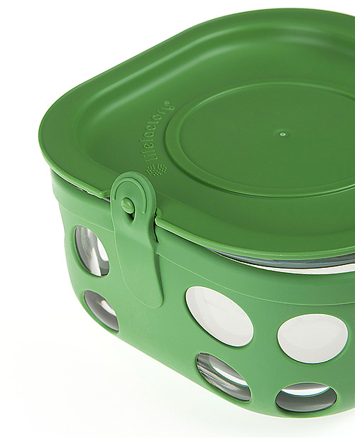 Lifefactory Heat Resistant Glass Food Container 950ml - Green Food Containers