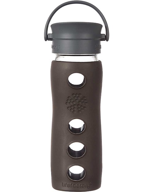 Lifefactory Insulated Glass Bottle - Mug To Go with Keep Warm Insulating Sleeve - 475 ml / 16oz - Expresso Thermos Bottles