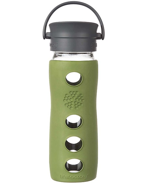 Lifefactory Insulated Glass Bottle - Mug To Go with Keep Warm Insulating Sleeve - 475 ml / 16oz - Sage Thermos Bottles