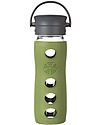 Lifefactory Insulated Glass Bottle - Mug To Go with Keep Warm Insulating Sleeve - 475 ml / 16oz - Sage Thermos Bottles