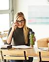 Lifefactory Insulated Glass Bottle - Mug To Go with Keep Warm Insulating Sleeve - 475 ml / 16oz - Sage Thermos Bottles