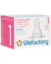 Lifefactory Stage 1 Silicone Nipples (0-3 Months) - Pack of 2 Baby Bottles