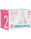 Lifefactory Stage 2 Silicone Nipples (3-6 Months) - Pack of 2 Baby Bottles
