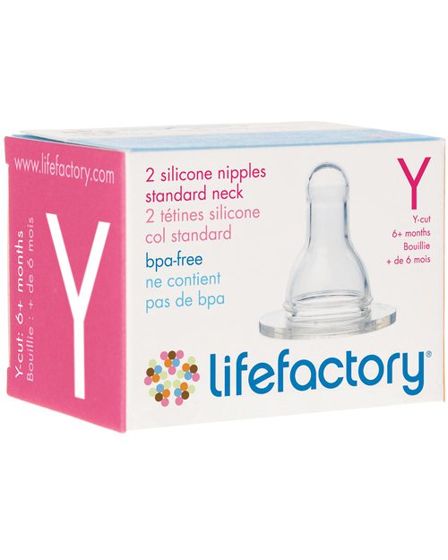Lifefactory Y Cut Nipple (Fastest Flow) - Pack of 2 Baby Bottles