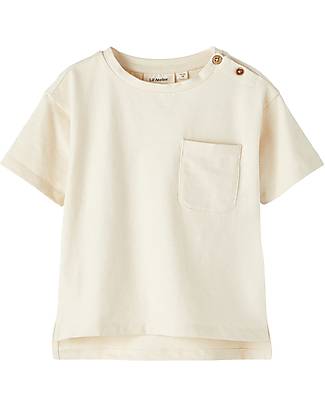 Lil Atelier Asymmetrical T-Shirt - Turtledove - Organic Cotton T-shirts
