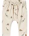 Lil Atelier Baby Leggings - Dino - Birch - Cotton and Lyocell TENCEL Trousers