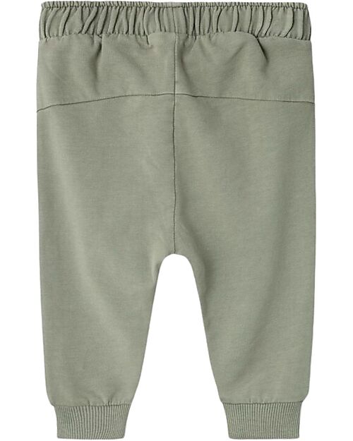 Lil Atelier Baby Pants - Seagrass - Organic Cotton - Adjustable Waist Trousers