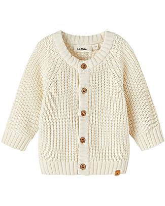 Lil Atelier Cardigan with Buttons - Turtledove - 100% Organic Cotton Cardigans