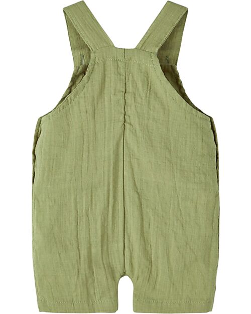 Lil Atelier Dungarees - Sage Green - 100% Organic Cotton Dungarees