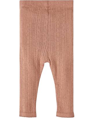 Lil Atelier Embroidered Leggings - Mocha - Cotton Leggings