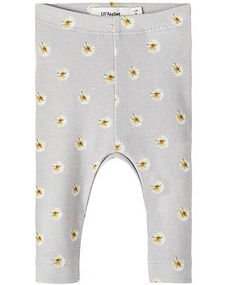 Lil Atelier Floreal Leggings - Grey - Cotton Leggings