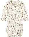 Lil Atelier Floreal Long Sleeved Body - Cream - Cotton Long Sleeves Bodies