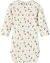 Lil Atelier Floreal Long Sleeved Body - Cream - Cotton Long Sleeves Bodies