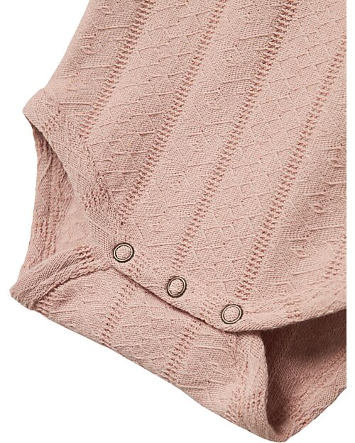 Lil Atelier Long Sleeve Bodysuit - Powder - Organic Cotton - with Ruffles Long Sleeves Bodies