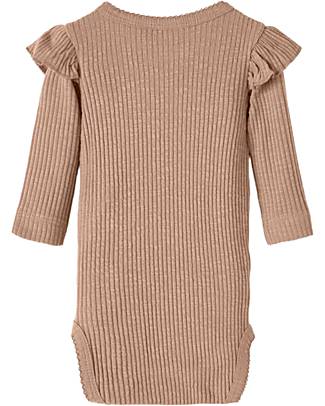 Lil Atelier Long Sleeve Bodysuit - Sirocco - Organic Cotton - with Ruffles Long Sleeves Bodies