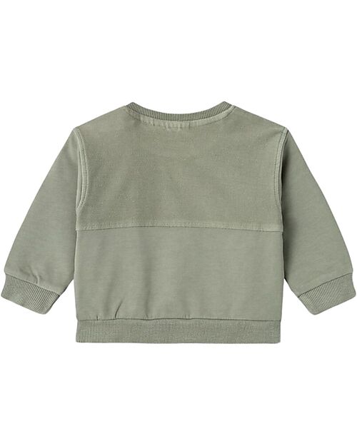 Lil Atelier Long-Sleeve Shirt in Organic Cotton - Sage Green Long Sleeves Tops