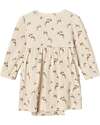 Lil Atelier Long-Sleeved Dress - Birch - Organic Cotton - with Ruffles Dresses_