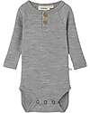 Lil Atelier Long Sleeves Bodysuit - Grey Melange - Organic Cotton Long Sleeves Bodies