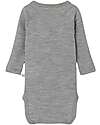 Lil Atelier Long Sleeves Bodysuit - Grey Melange - Organic Cotton Long Sleeves Bodies