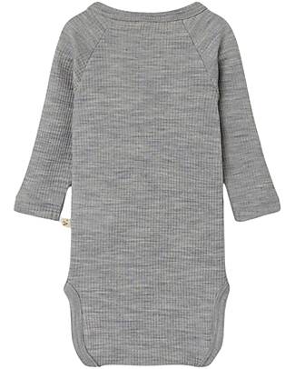 Lil Atelier Long Sleeves Bodysuit - Grey Melange - Organic Cotton Long Sleeves Bodies