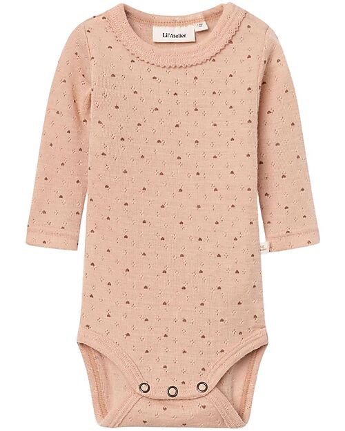 Lil Atelier Long Sleeves Bodysuit - Rugby Tan - Organic Cotton Long Sleeves Bodies