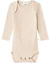 Lil Atelier Long Sleeves Bodysuit - Sandshell - Organic Cotton Long Sleeves Bodies