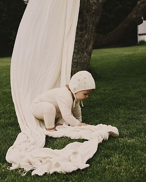 Lil Atelier Long Sleeves Bodysuit - Sandshell - Organic Cotton Long Sleeves Bodies