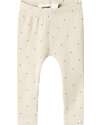 Lil Atelier Ribbed Leggings - Pois - Birch - Organic Cotton Leggings