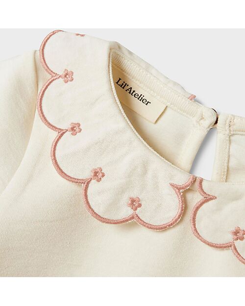 Lil Atelier Short Sleeve Blouse - Coconut Milk White Bluse